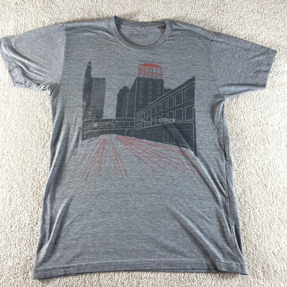 Raygun Graphic Shirt Mens Medium Grey Des Moines‎ City Skyline Tri-Blend